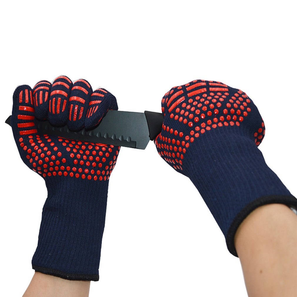 Guantes ignífugos de Kevlar para barbacoa, 1 Uds., resistentes al fuego, 500 grados, para horno microondas, aislamiento térmico