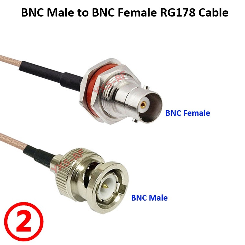 Cable RG178 BNC macho a BNC hembra RF coaxial Pigtail BNC a BNC para sistema GPS antenas de Radio micrófono: Azul / 20 m