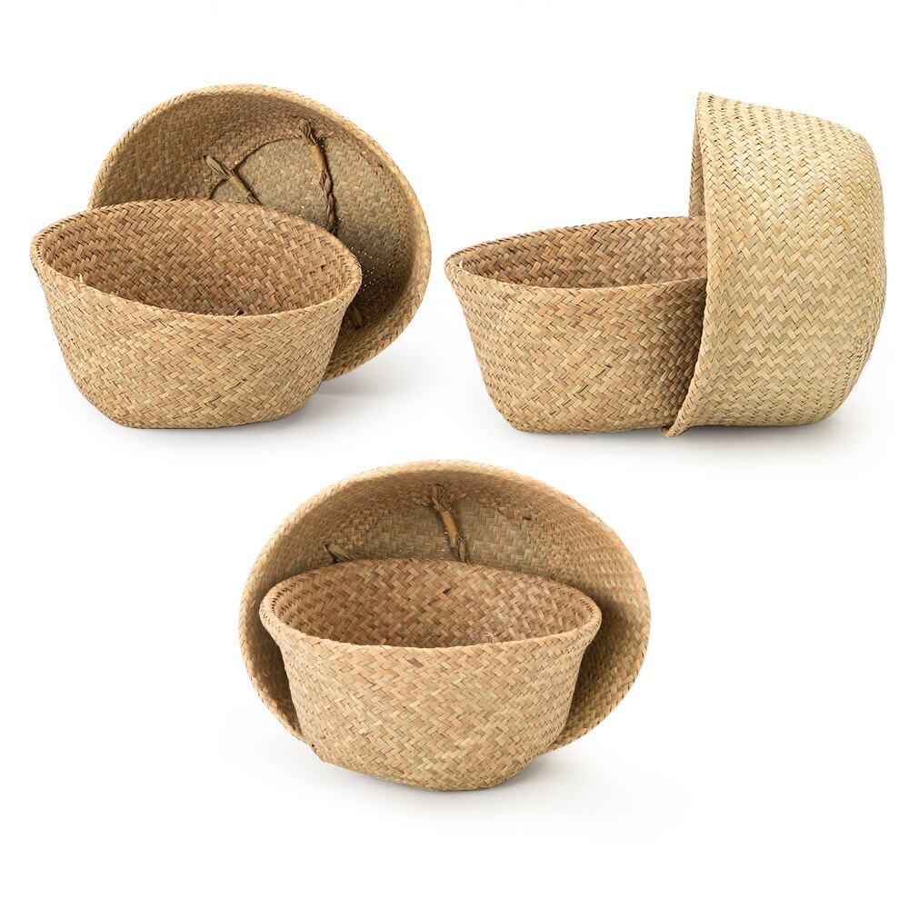 Wicker Storages Basket Flower Baskets Laundry Storage Decorative Basket Rattan Flower Pot Garden Planters Household Organizer