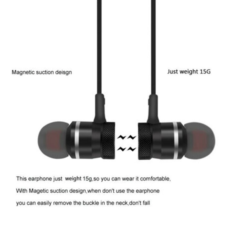 Neckband Magnetic Wireless Headset Stereo Earbuds Music Metal Headphones With Mic For Phones M5 Bluetooth-compatible Headset