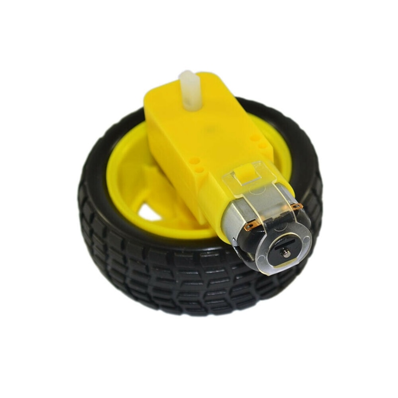 DC 3V-6V engranaje TT Motor + Kit de rueda de neumático para Arduino DIY Robot de coche inteligente Kit de rueda eléctrica Durable Anti-interferencia