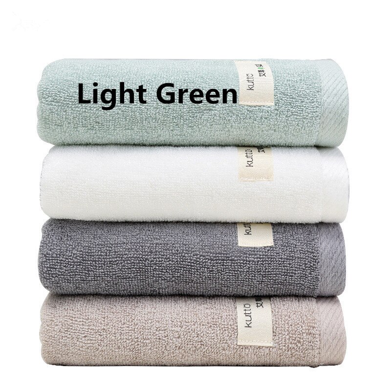 34X75Cm Effen Kleur Antibacteriële Alsem Katoen Handdoek Absorberende Huidvriendelijke Huishoudelijke Gezichtsreiniging Handdoeken: Light Green