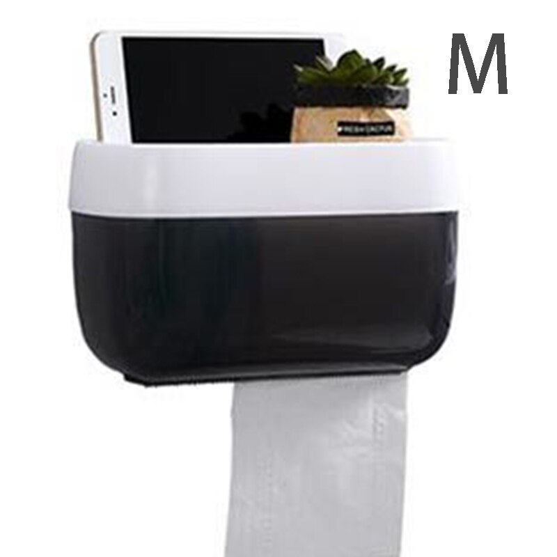 Eenvoudige Wc Tissue Doos Hoge Capaciteit Handige Duurzaam Huishoudelijke Adhesive Carton: Black M