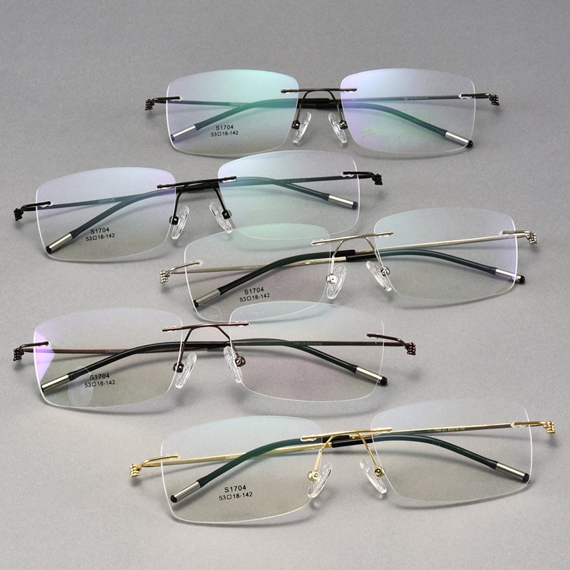No Rimless Frames Alloy Rimless Unisex Eyeglasses Frames Men Women U... – Grandado