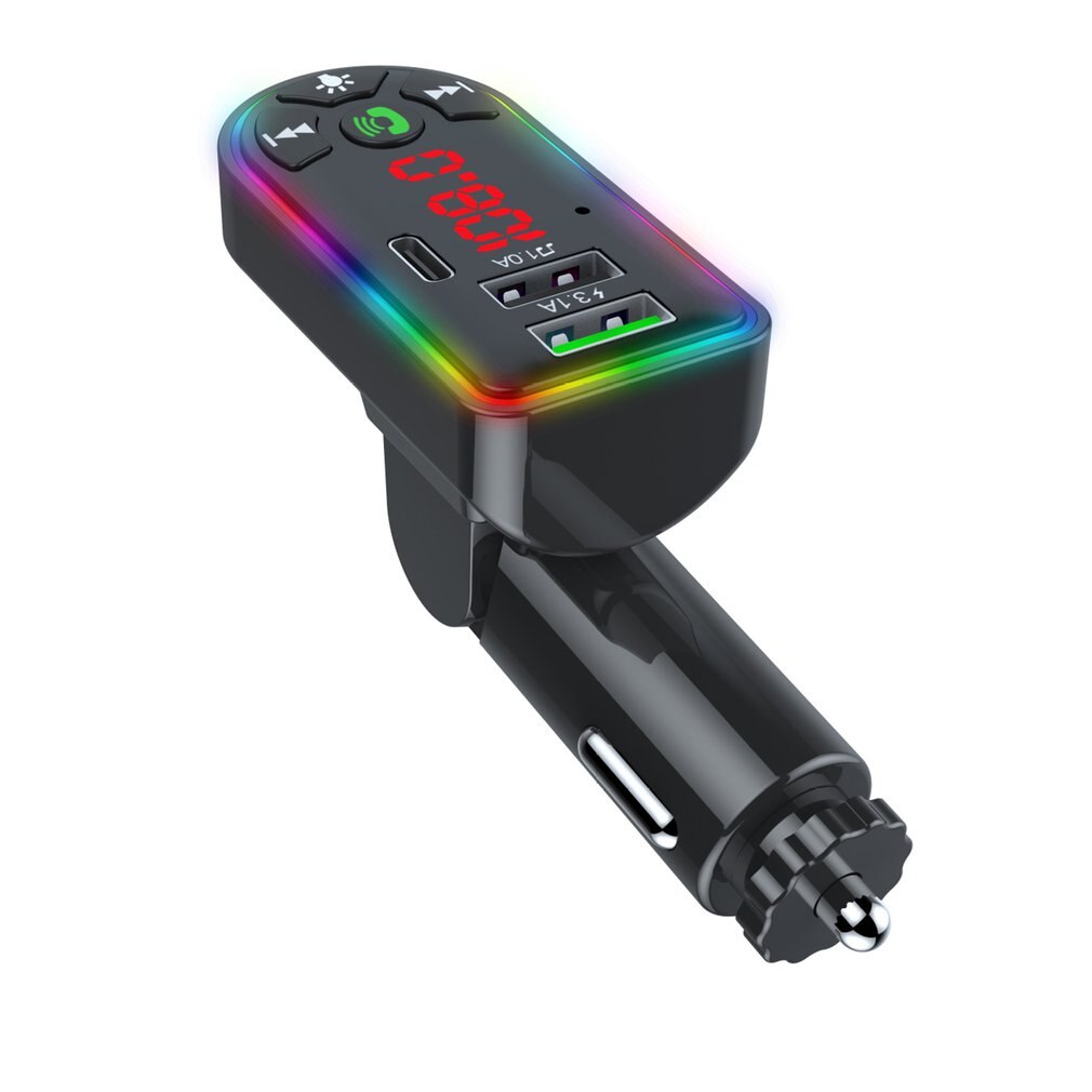 F7 kabellose autolautsprecher mit bluetooth, 5.0 mp3- chip-player, ambientebeleuchtung, usb-stick-kartenleser und stoßfestem player