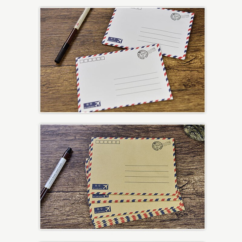 8 stuks/set vintage grote envelop postcard brief luchtpost briefpapier Retro School kantoor kraft enveloppen