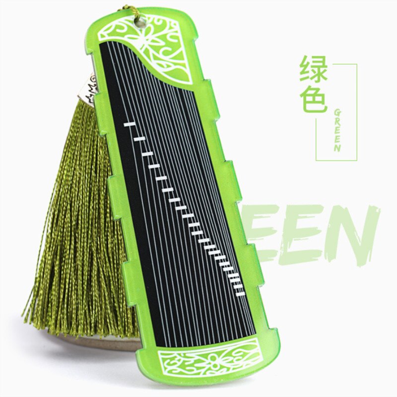 Guzheng Accessories with Tassel Guzheng Nail Storage Board Pipa Nail Tape Wrapped Card: Green