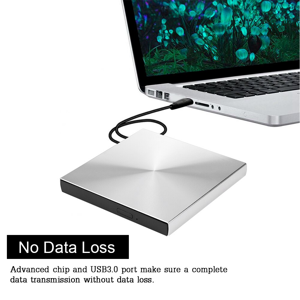 USB 3.0 DVD Drive 5Gbps Data Transmission External DVD Burner Multi-level Protection Pop-up for Computer