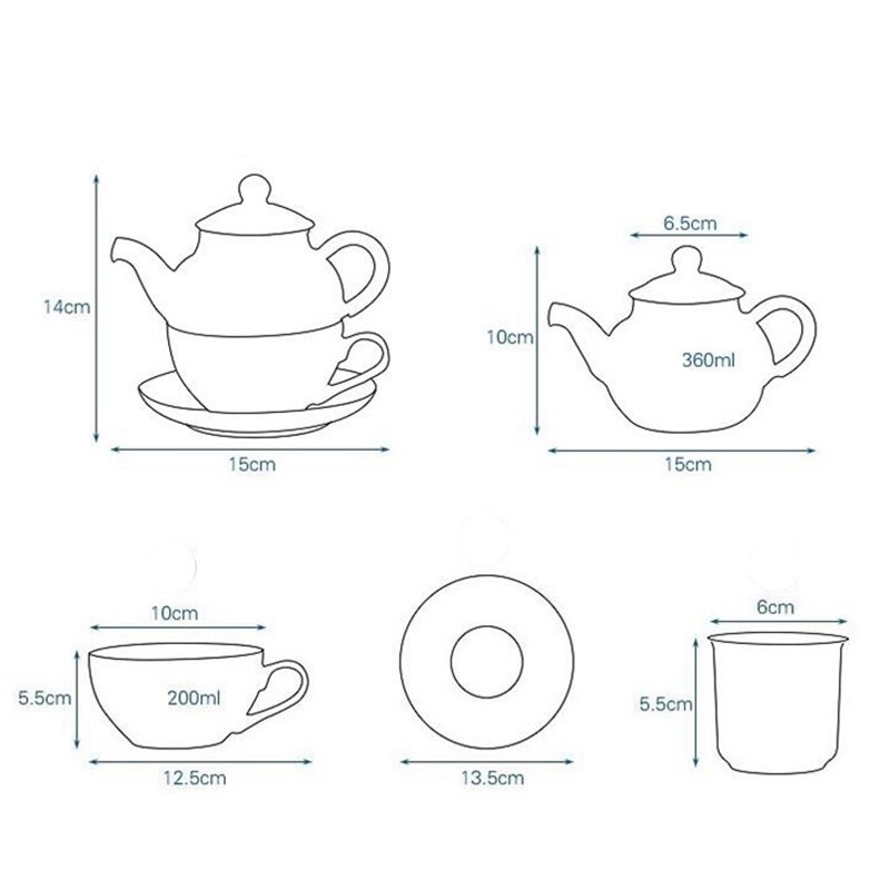 Ceramic Flower Teapot Set With Cup & Saucer – Pink, 360ml Pot, 200ml Cup, Borosilicate Glass, Chinese Mother-in-Law Teapot Style