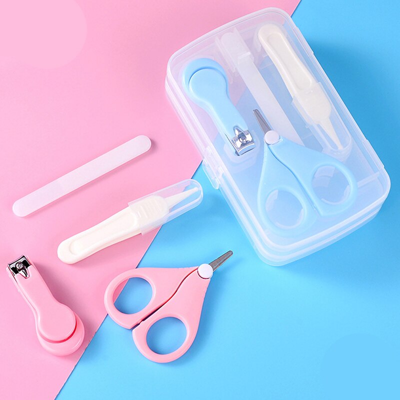 4Pcs/set Newborn Baby Nail Clipper Scissor Set Kids Nail Grooming Nursing File Healthcare Kit Infant Caring Supplies