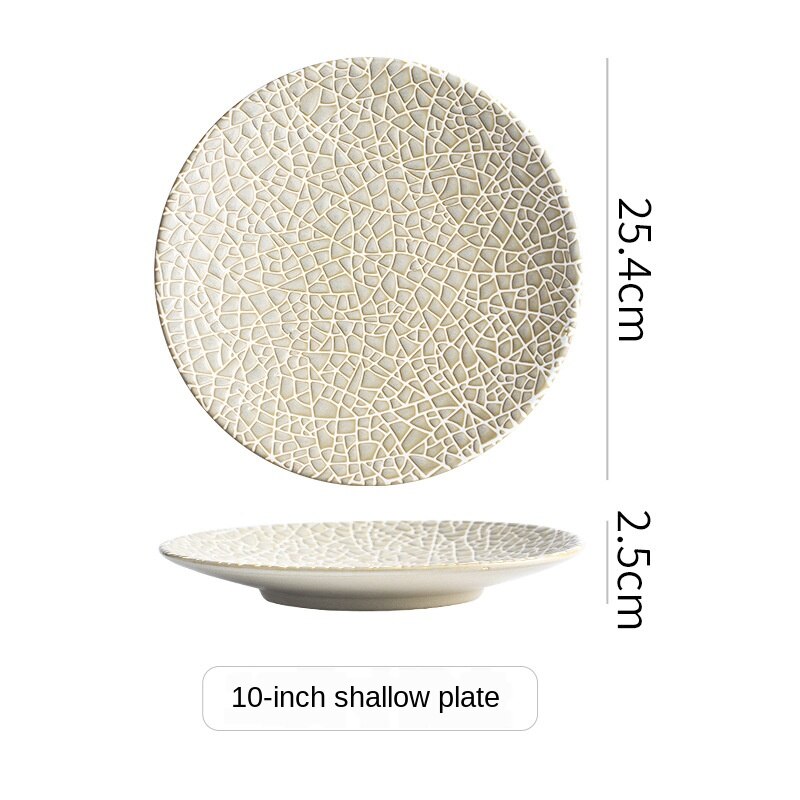 Europese Relief Stijl Diner Platen Eetkamer Plaat Portie Schotel Ronde Plaat Cake Lade Westerse Steak Ronde Lade Keuken Plaat ZH632: color14