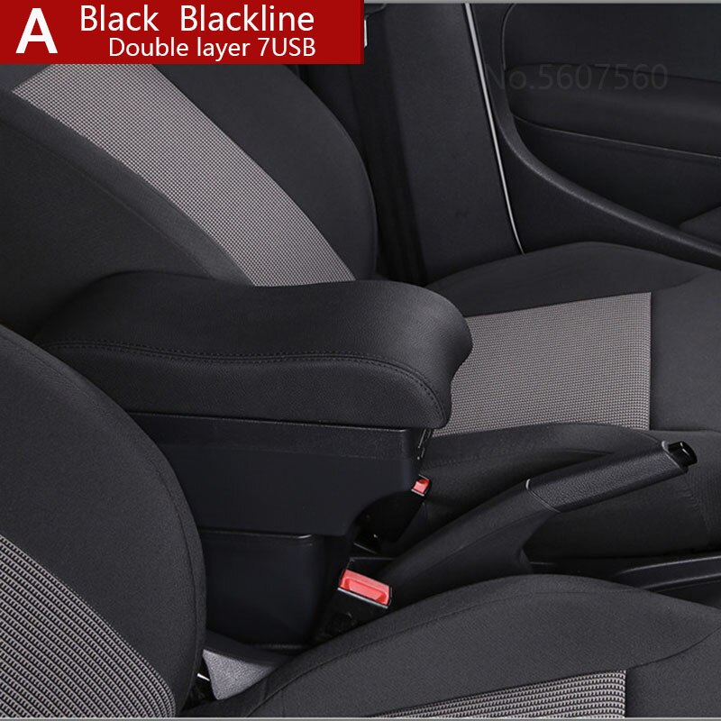 For VW Golf 6 Armrest box golf 5 Mk6 MK5 jetta 5 Interior special Retrofit parts Car Armrest box Center Storage box: A2 Black 7USB