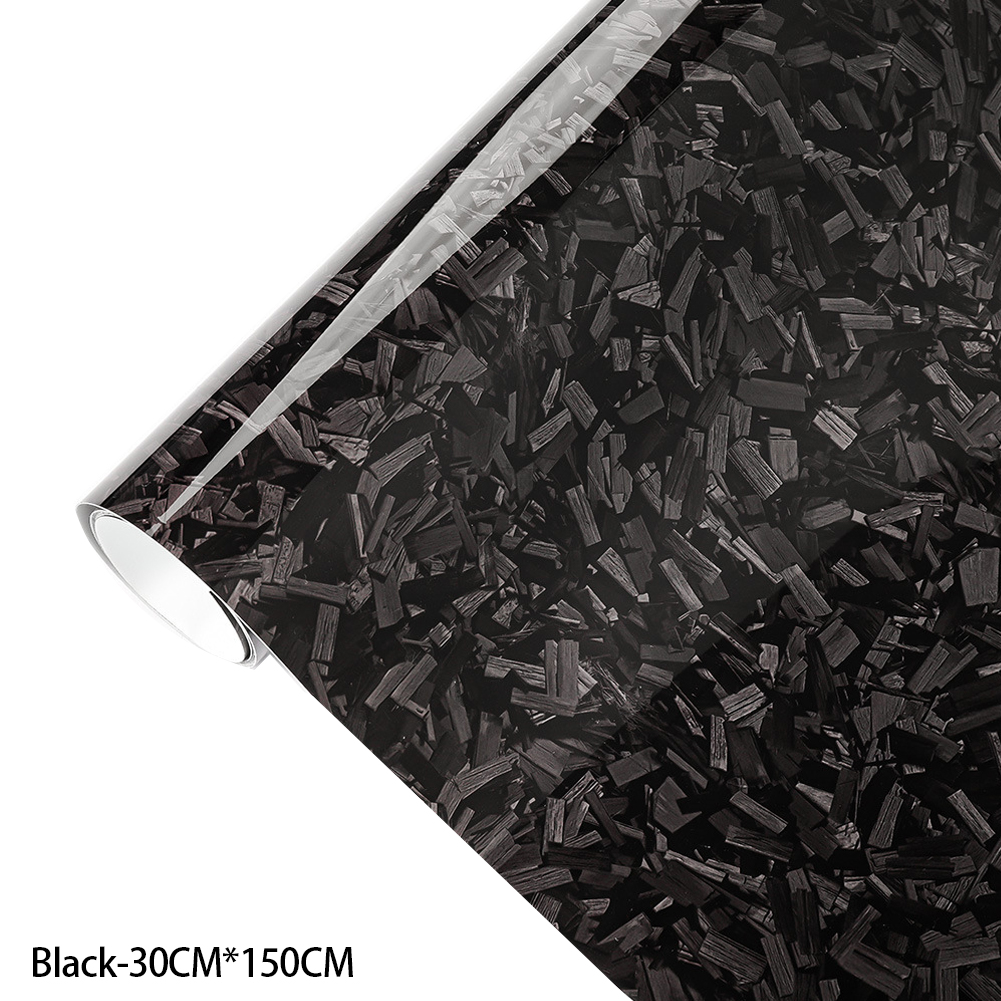 Película de fibra de carbono para coche, envoltura de vinilo de fibra de carbono forjado brillante, pegatinas autoadhesivas rojas para carrocería de coche, 50/100/150cm: YELLOW