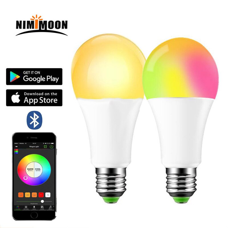 LED 5W 10W RGB Magic Lamp E27 15W Bluetooth Smart Lamp Kleur Verandering Gloeilamp Smart Home verlichting Compatibel IOS/Android