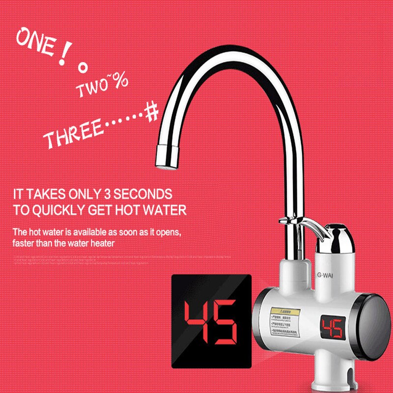Kbxstart eu stikkontakt køkken vand el varme hane vandhane vand instant tankless bib hane uden lagervand tank