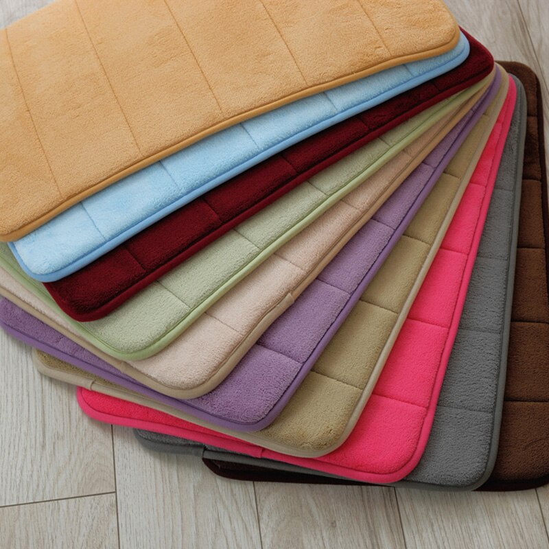 40x60cm Memory Foam Bath Mats Bathroom Horizontal Stripes Rug Non-slip Bath Mats B