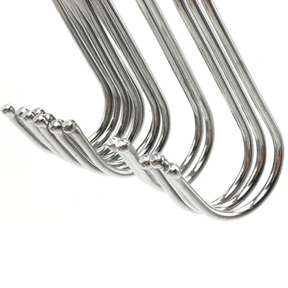 Gancho colgante de acero inoxidable en forma de S de 10 Uds. Para colgar ropa de cocina