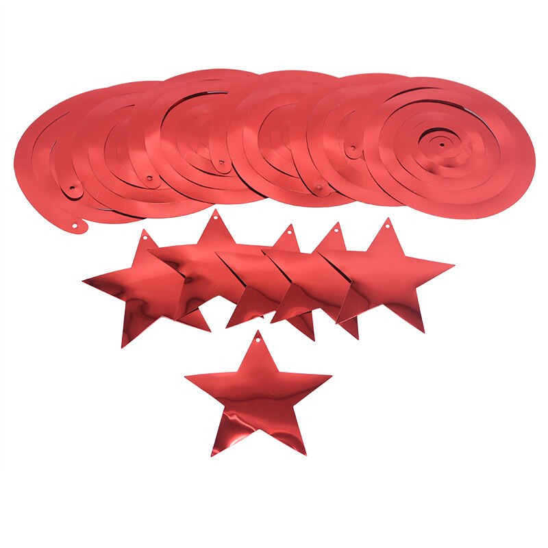 6pcs/set Happy Birthday Spiral Banner Ceiling Hanging Decor Star Garland PVC Swirl Banner for Kids Birthday Party Decoration: B12