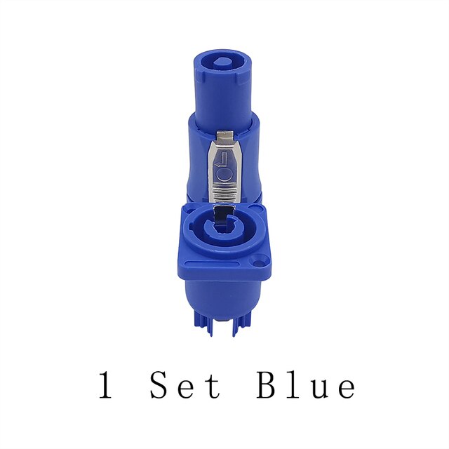 3Pin NAC3FCA NAC3FCB Connector Led Speakon Man Plug Blauw (Input)+ Wit (Output) plug + Vrouwelijke Socket 20A 250V Ac Power Connector: NAC3FCA NAC3MPA 1set