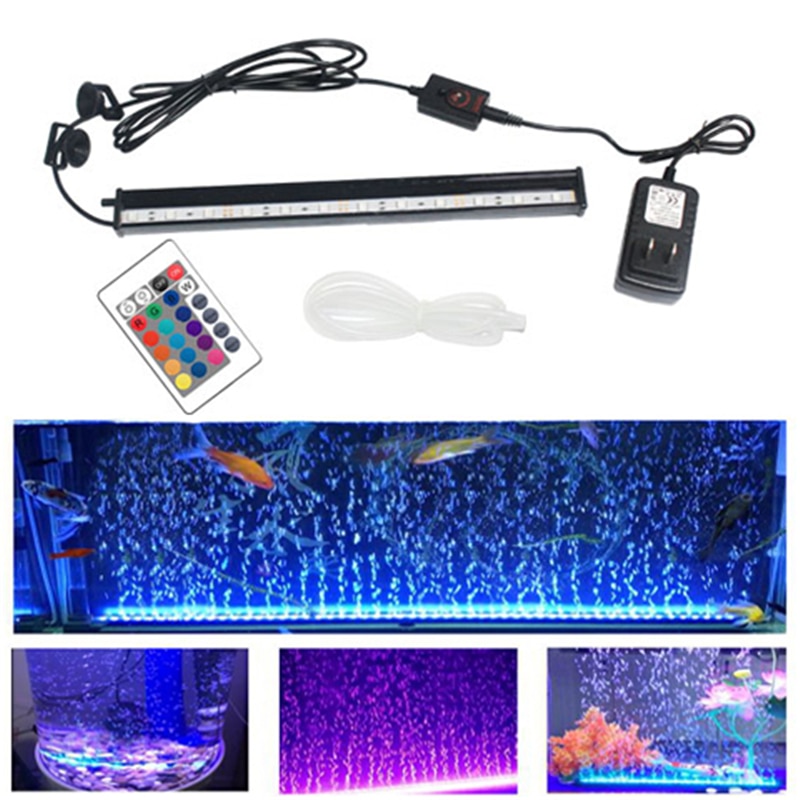 Bubble Aquarium Light Fish Tank Submersible Light EU US Plug Aquatic Air Bubble Oxygenation Lamp LED Aquarium Light
