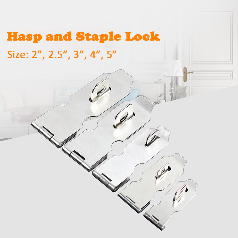 Stainless Steel Gate Door Lock Padlock Solid Clasp Anti Theft Hasp Staple Lock Padlock Clasp Shed Latch Burglar-proof Hardware