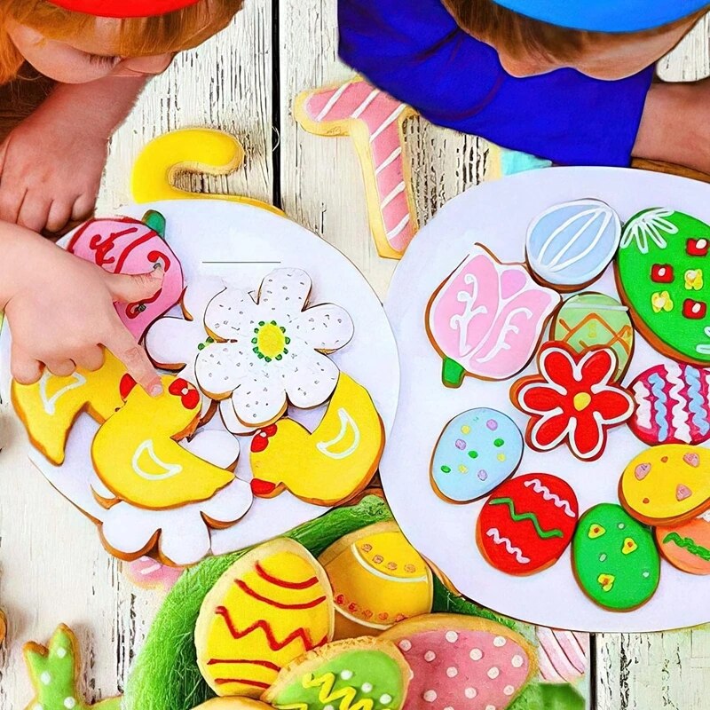 4Pcs Cookie Mold 3D Cartoon Bunny Eieren Biscuit Cutter Loaf Sugar Ambachtelijke Plunger Fondant Bakken Tools Gelukkig Pasen cake Decor