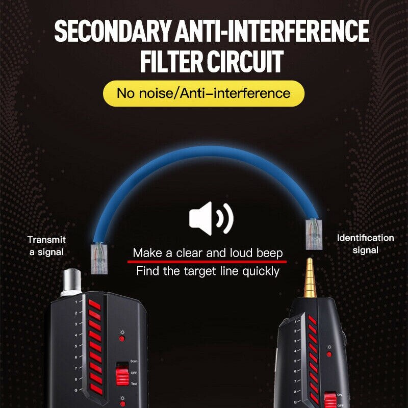 Multifunctional Wire Tracker RJ45 STP Network Lan Optical TesterLine Finder with NCV Probe for Wire Tracker