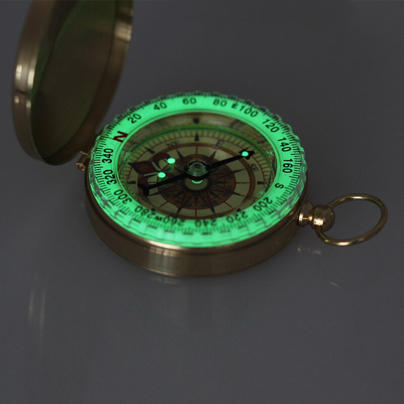 Camping Wandelen Pocket Messing Gouden Horloge Kompas Met Lichtgevende Draagbare Kompas Navigatie Voor Outdoor Activiteiten
