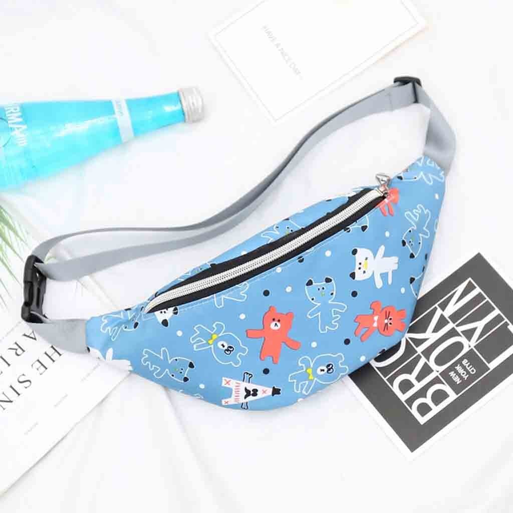 Damen Kawaii taille tasche Druck Karikatur Element aufbringen Oxford Reißverschluss taille Pack Frauen draussen Anti-diebstahl miserabel tasche fanny Pack Neue