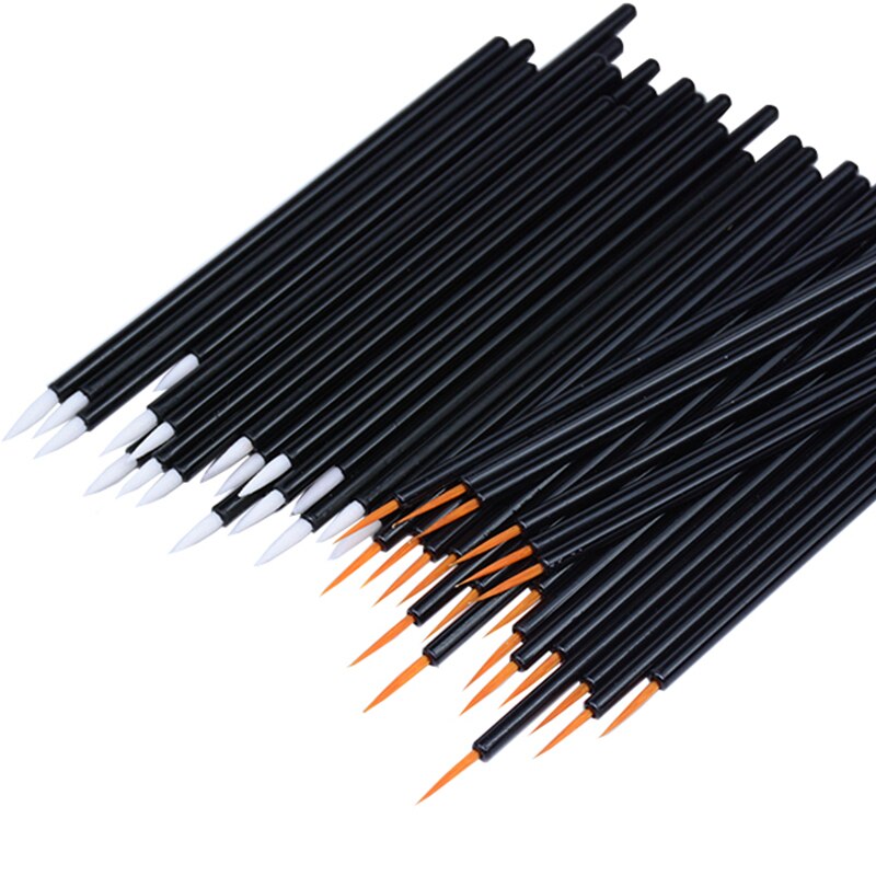 Nyaste 50 st disponibel nagelkonst pensel liner målning penna manikyr borste nail art makeup verktyg penslar