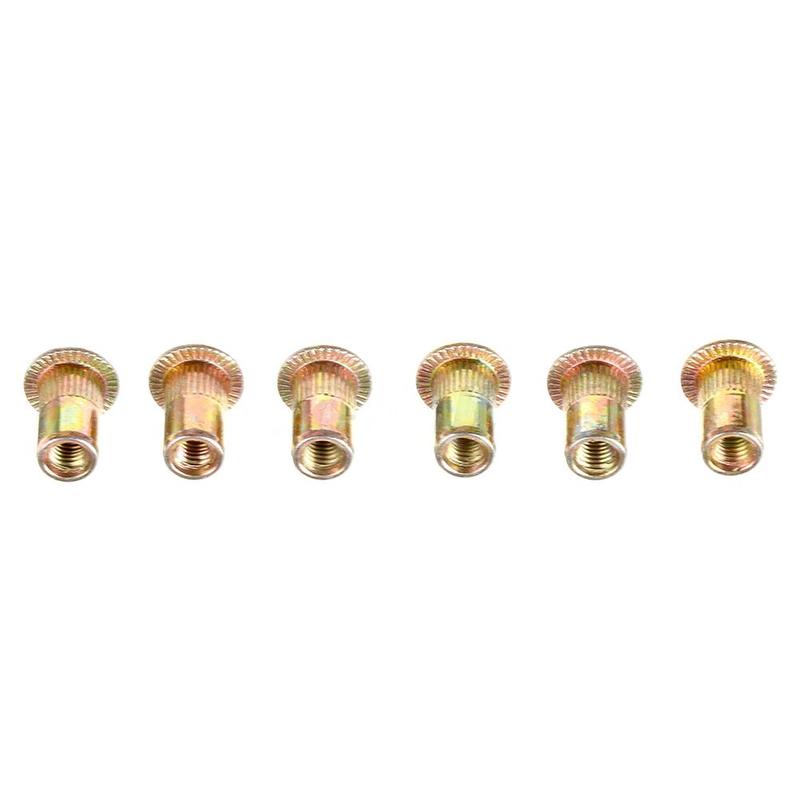 166pcs/set Mixed Carbon Steel Rivet Nut M3 Nut Zinc Kit Threaded Insert Head Nut Flat Plated G1V9