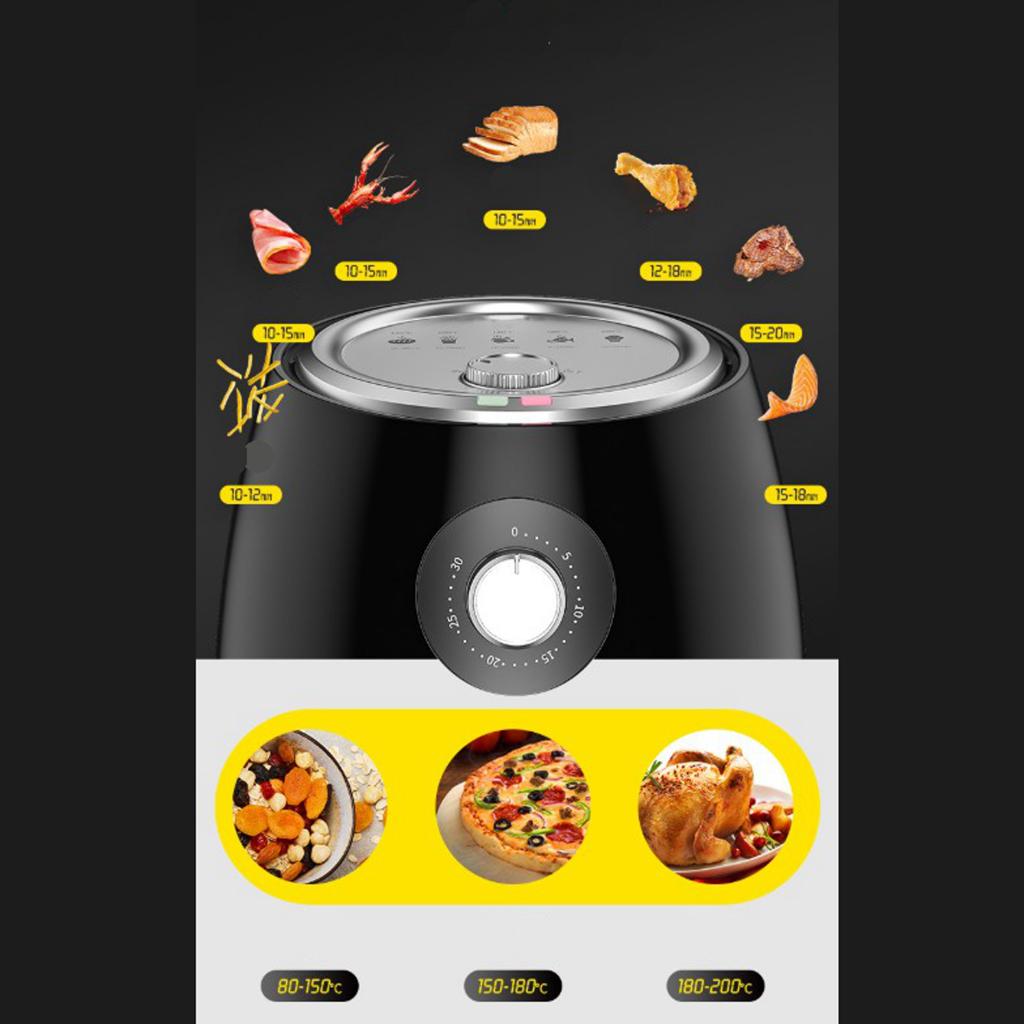 Air Fryer with Air Circulation System 30 Minute Timer for Healthy Oil Free or Low Fat Cooking 1350W 3.8L Black