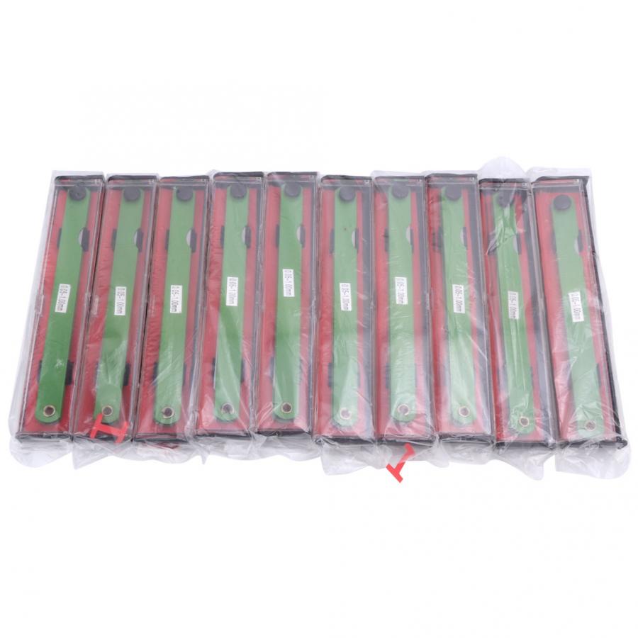 10pcs Calibre 150 milímetros Gap Filler Feeler Medidor 14 Lâminas Métricas 0.05-1mm de Espessura Ferramenta de Medição 0.05 -1mm