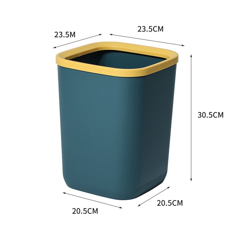 Poubelle en plastique grande cuisine salle de bains bureau, corbeille pour toilettes salon sans couvercle: 13