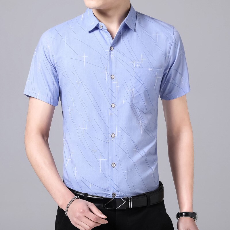 Zomer heren casual goedkoop overhemd heren gestreept overhemd korte mouw