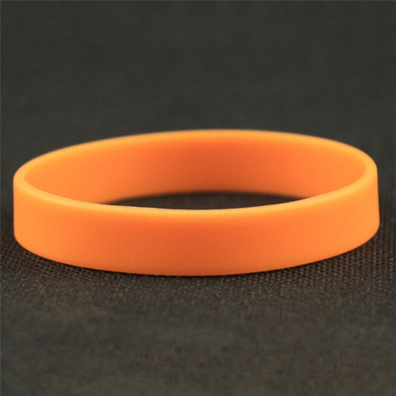 Silicone Rubber Wristband Flexible Wrist Band Cuff Bracelet Sports Casual Bangle For Women Men: Orange