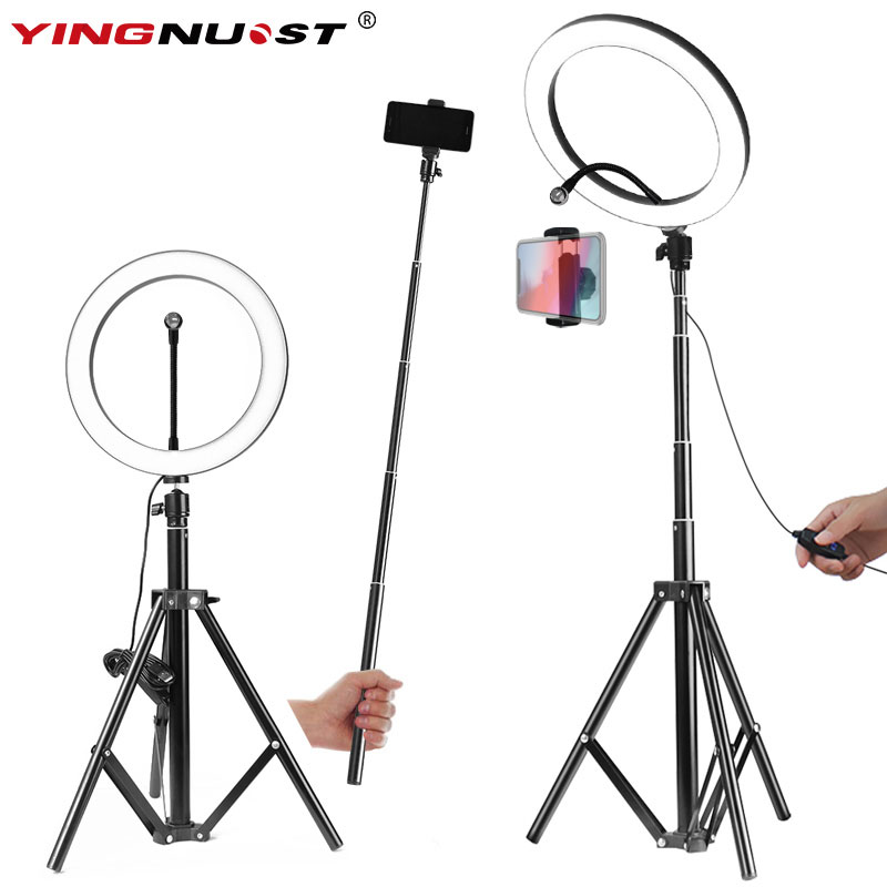 10 zoll 26cm Selfie Porträt LED Ring Licht für Handy, Kamera Video Aufzeichnen, make-up 1,8 m Höhe Stativ Ring Lampe Kit