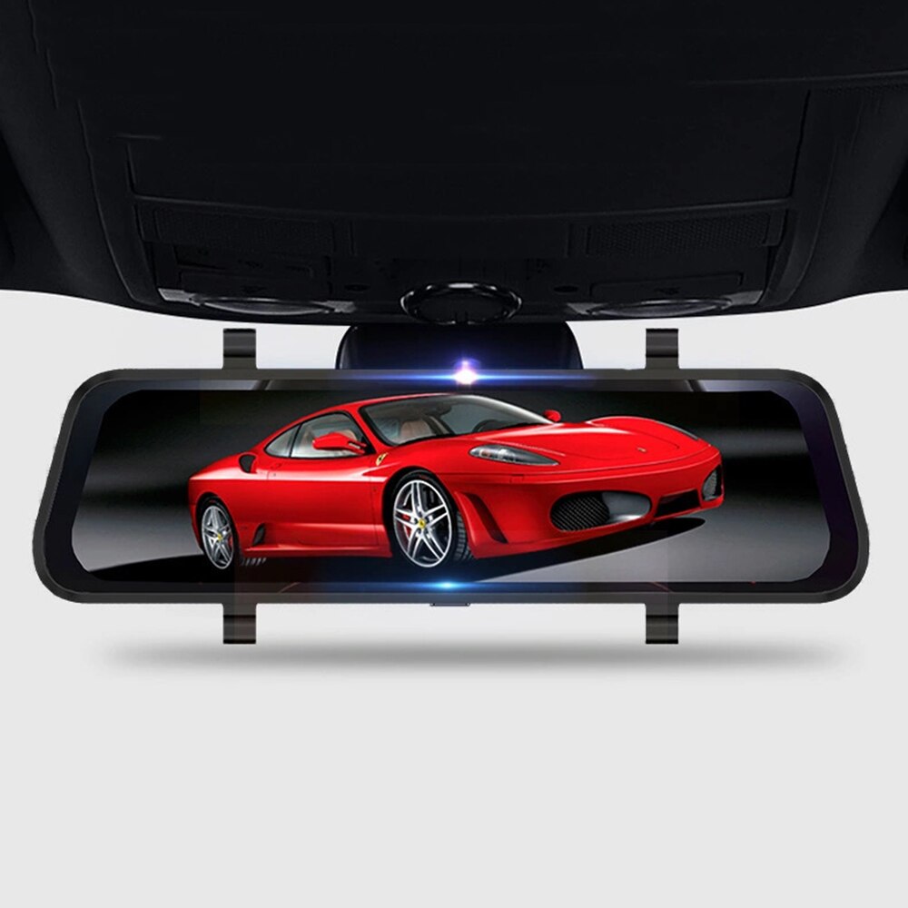 Bil dvr 10 tommer kamera fuld  hd 1080p automatisk kamera bakspejl med dvr og kameraoptager dashcam bil dvrs