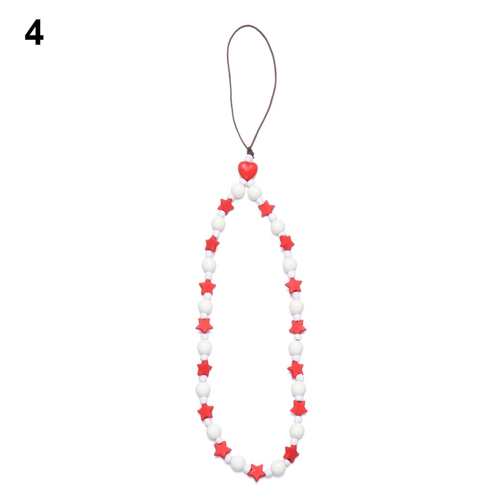 Zomer Kleurrijke Zachte Klei Mobiele Telefoon Keten Lanyards Voor Vrouwen Meisjes Bohemen Smile Pearl Touw Voor Telefoon Case Opknoping koord: Type 4