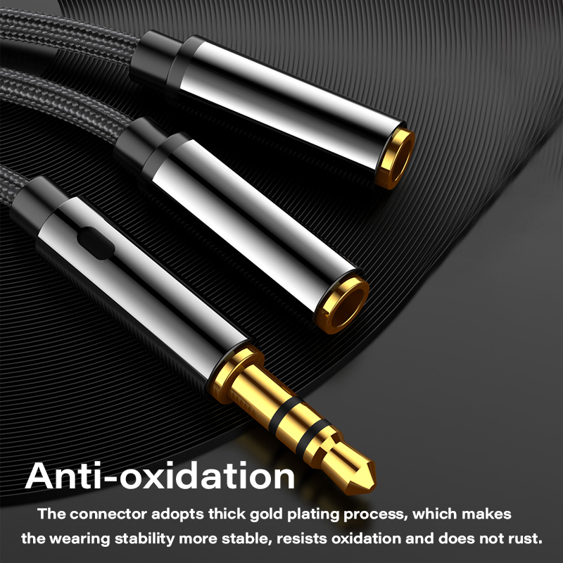 Cable divisor de auriculares, Cable de extensión de 3,5mm macho a 2 hembra, adaptador auxiliar para teléfono, portátil, Cable divisor de Audio MP3