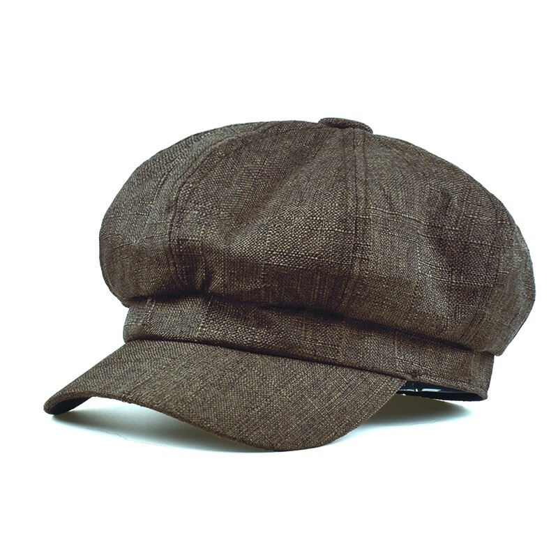 Gorro de algodón estilo británico para hombre, gorra de algodón Ascot, Beckham, color caqui, Estilo Vintage, boina octogonal, primavera y verano