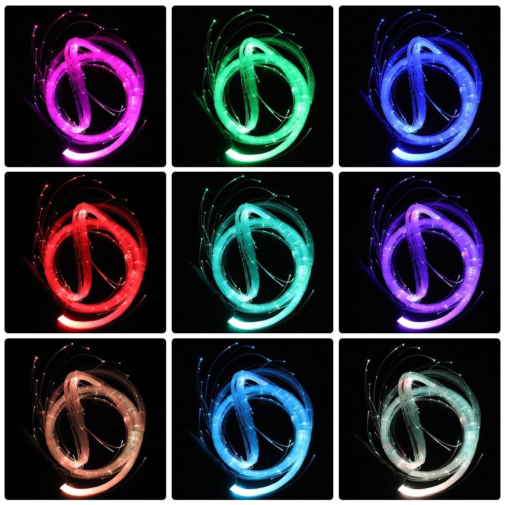 PROGRAMMABLE LED Fiber Optic Whip 70inch 360° Swivel - Super Bright Light Up Rave Toy EDM Pixel Flow Lace Dance Festival
