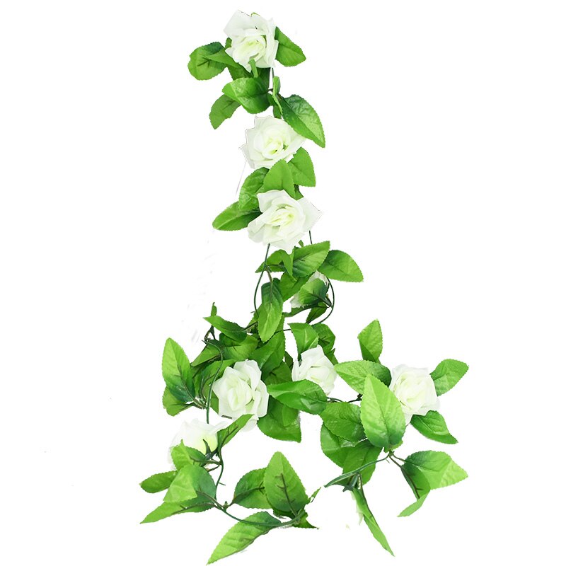2.4m Silk Artificial Roses Flowers Rattan String V... – Grandado