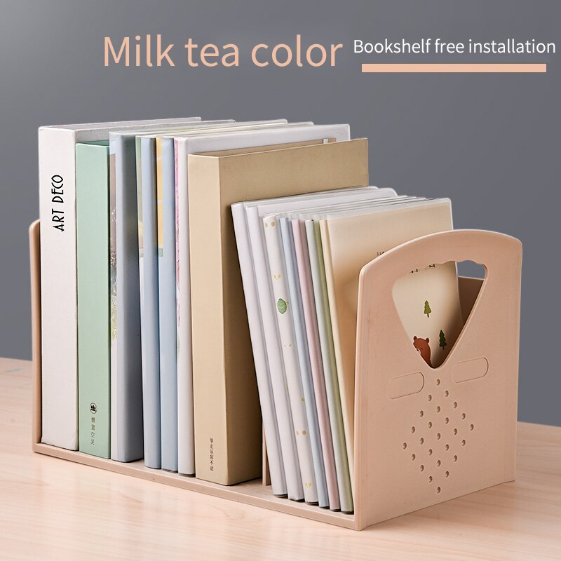 drawer book storage box student file organizer dormitory desktop debris rack book holder bookends office accessories: Simple style C