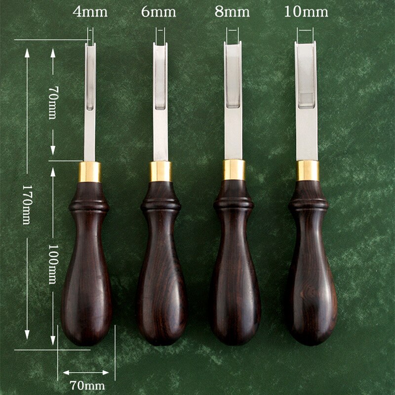 Herramientas para cortar Bordes de cuero, máquina de corte para ángulo curvo, pala redonda, 4-10mm de ancho