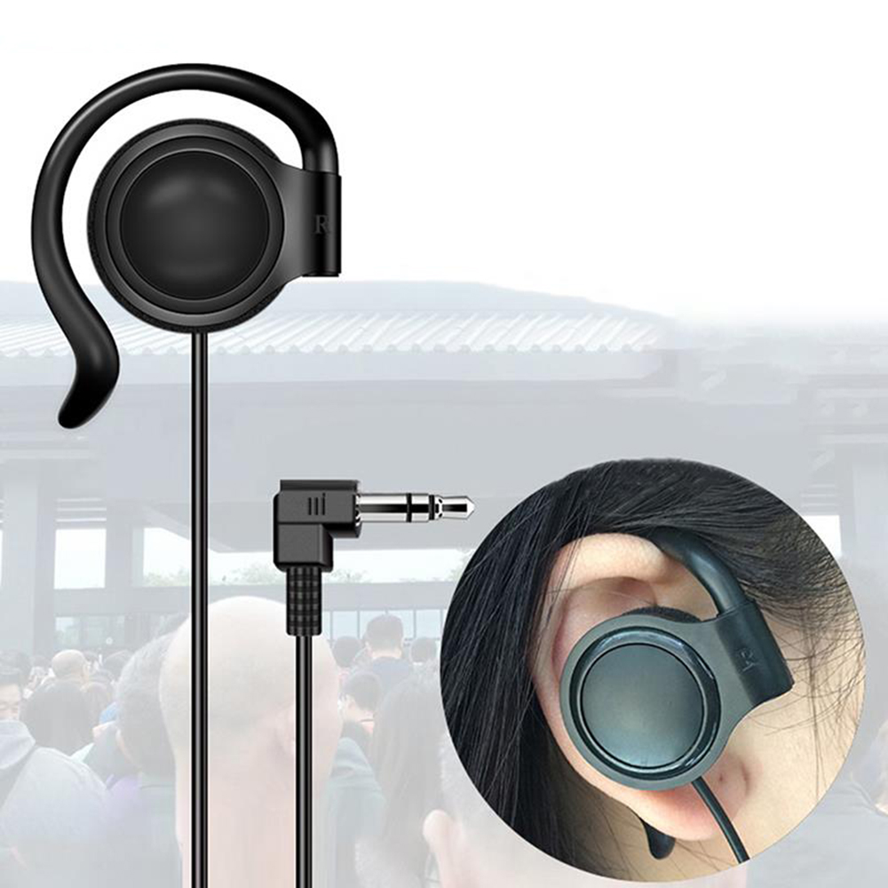 3.5Mm Luister Alleen Oortelefoon Oortelefoon Eenzijdig Oor Gemonteerde Geleidedraad Uitlegger Voor Radio Tour Guide Systeem F4510a