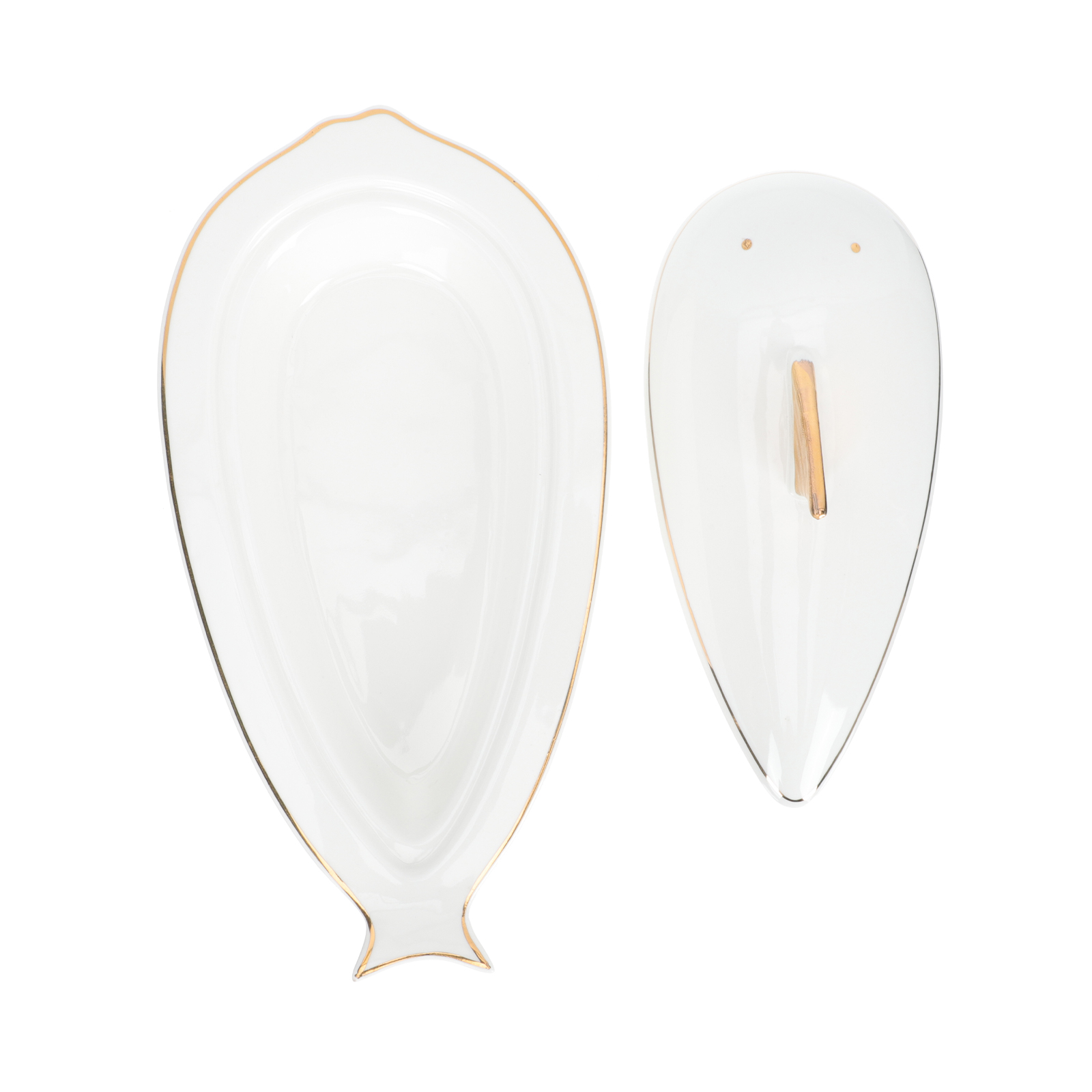 1 Set of Fish Tray Fish Tray with Lid Kitchen Supply Ceramics Seafood Dish for Kitchen Hotel Home