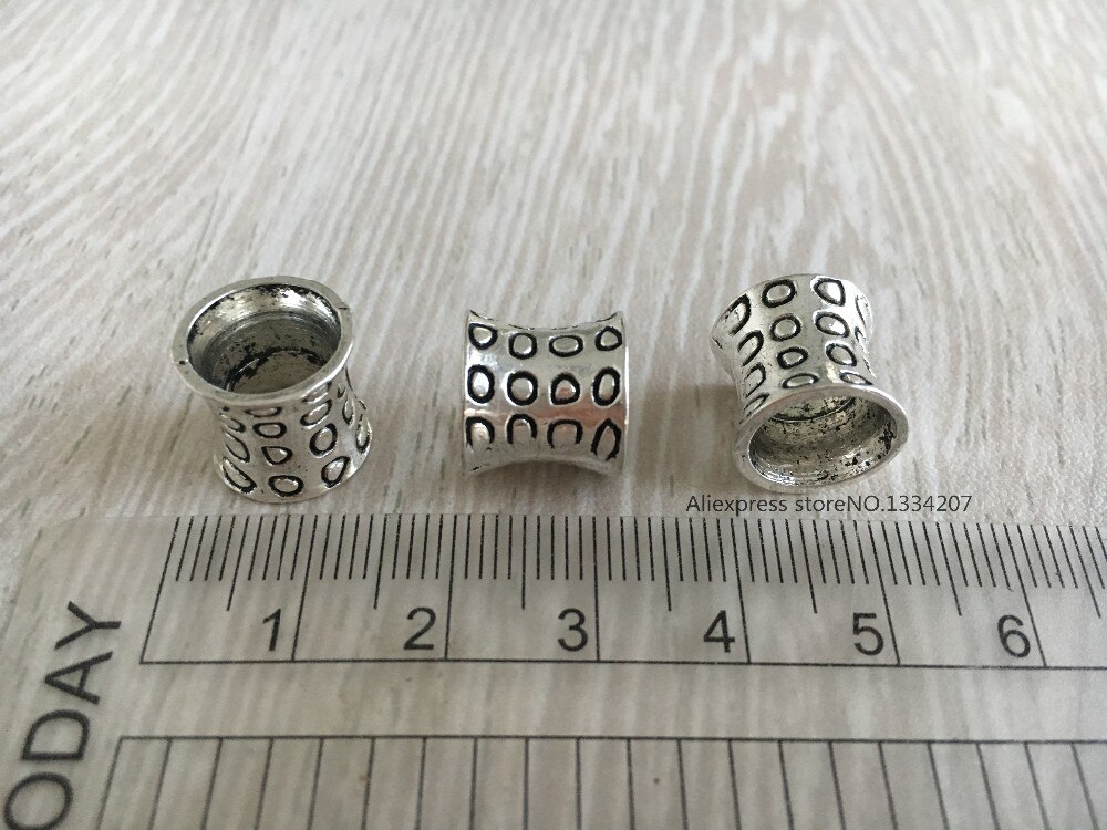 5 uds-10 Uds. De plata antigua/latón antiguo Trenza para el pelo dread dreadlock cuentas cuff aprox. 8mm agujero