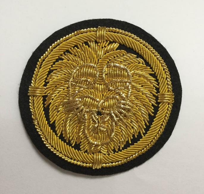 Løvehoved broderede lapper indien silketråd håndlavet broderet badge stof patch tøj dekoration