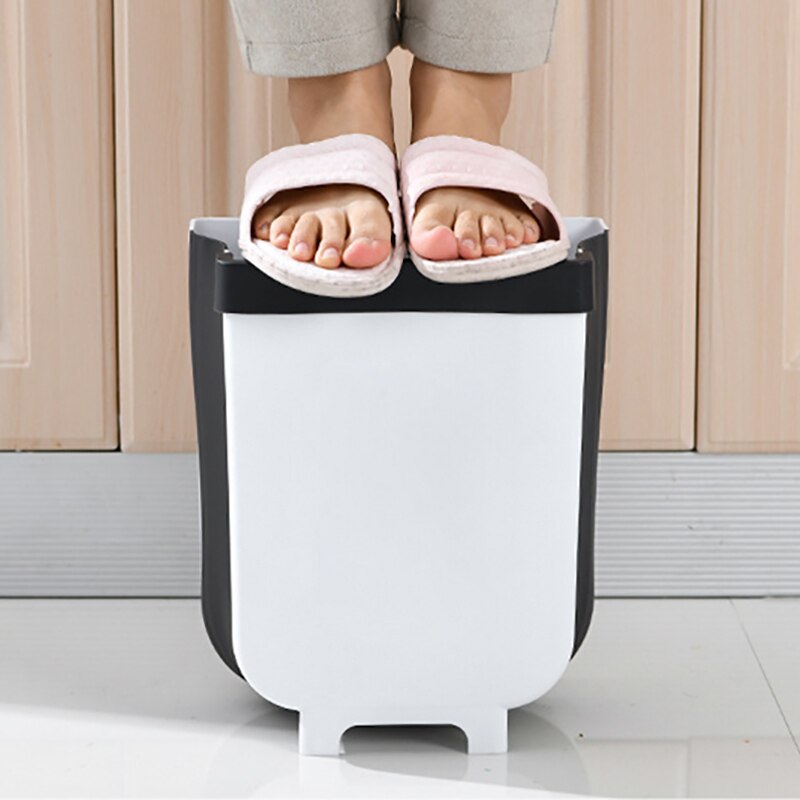 Folding Kitchen Dumpster Wall Mounted Bathroom Trash Can Kitchen Storage and Organization Office and Home Storage Bucket Garbage